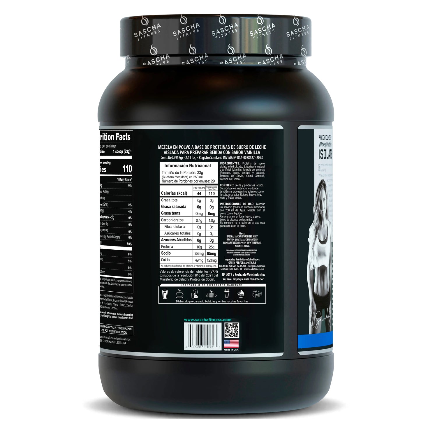 Isolate whey protein 2Lbs | Sascha | vainilla