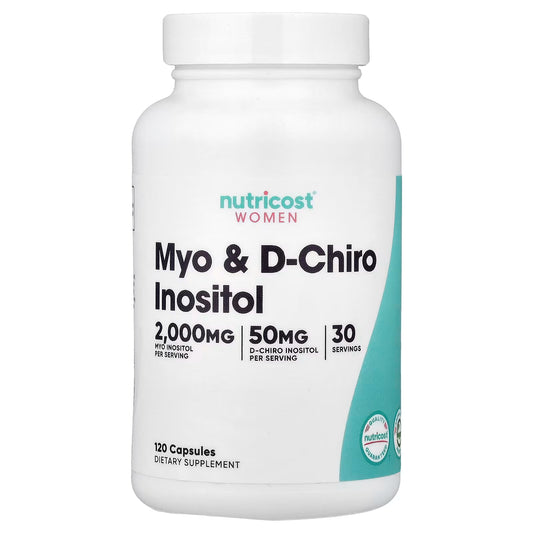 MYO Y D-CHIRO INOSITOL FOR WOMEN 500MG +12.5MG- 120 CAPS | Nutricost