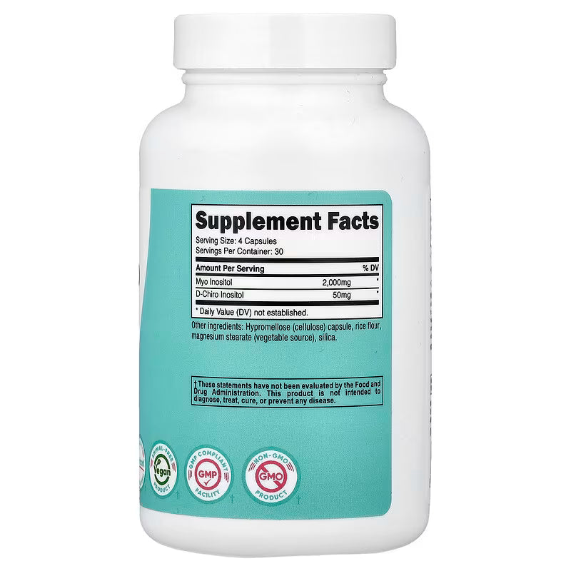 MYO Y D-CHIRO INOSITOL FOR WOMEN 500MG +12.5MG- 120 CAPS | Nutricost
