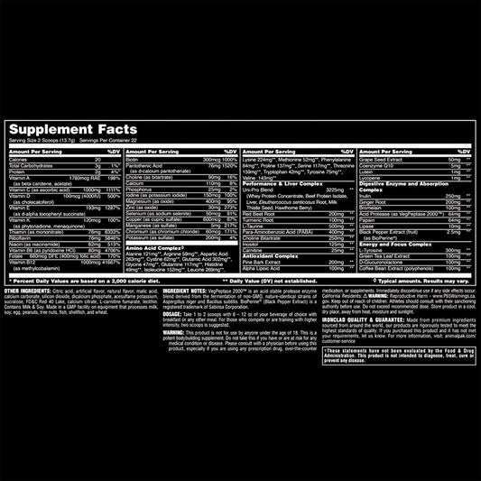 Animal Pak en polvo 44 scoops | Universal Nutrition