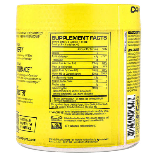C4 pre-workout 60 servicios | 360 gr | Cellucor