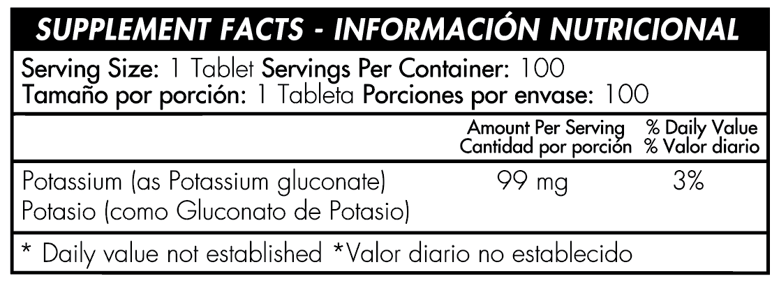 Potasio 99mg con vitaminas y minerales Healthy America