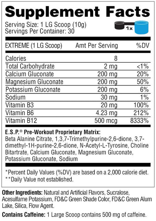 Pre-entreno E.S.P. (30-45-90 servicios) Metabolic Nutrition