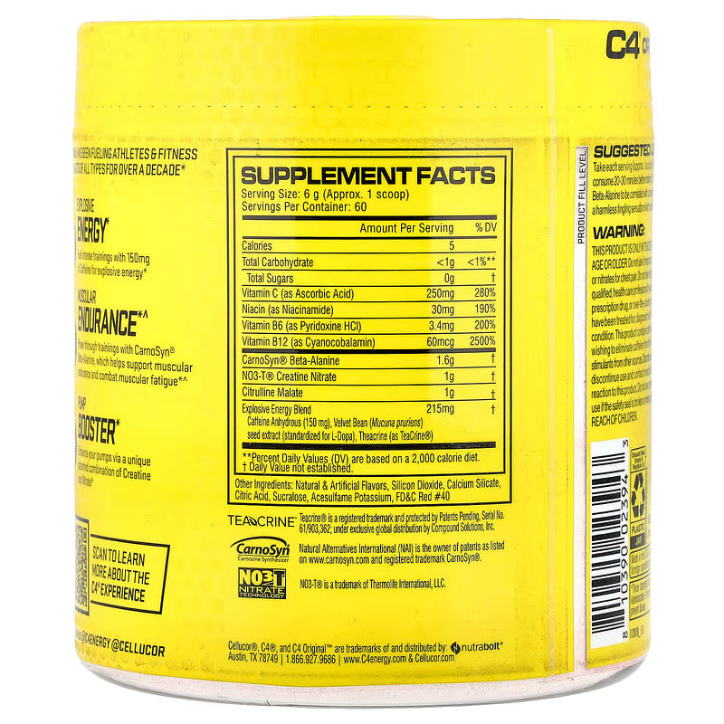 C4 pre-workout 60 servicios | 360 gr | Cellucor