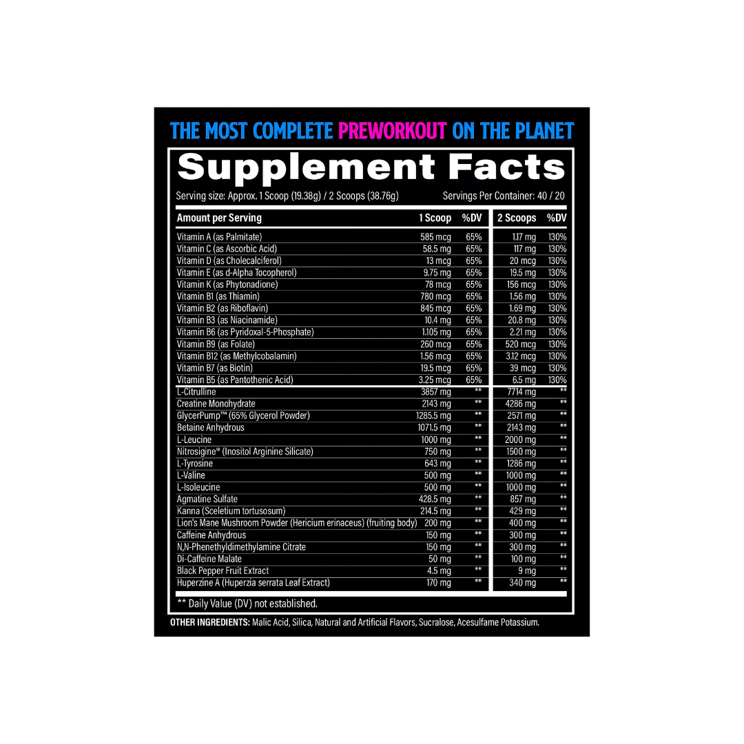 BZRK OVERDRIVE PRE-WORKOUT (40 SERVINGS) | BLACK MAGIC