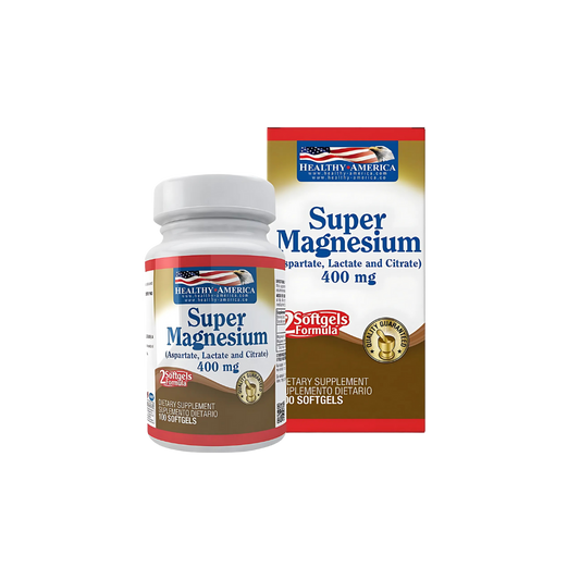 Super Magnesium 400mg (100 softgels) | Healthy America