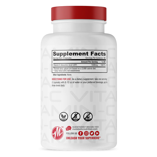 Vitamina C 90 caps | Metabolic Nutrition