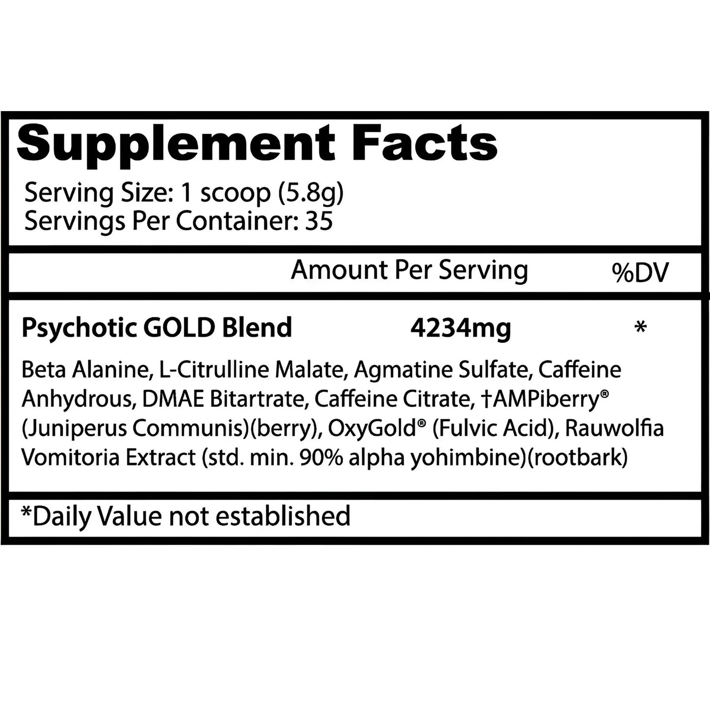 Psychotic Gold 35 servs  | Insane labz