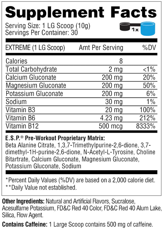 ESP pre-workout 50-25-16 servs | Metabolic Nutrition